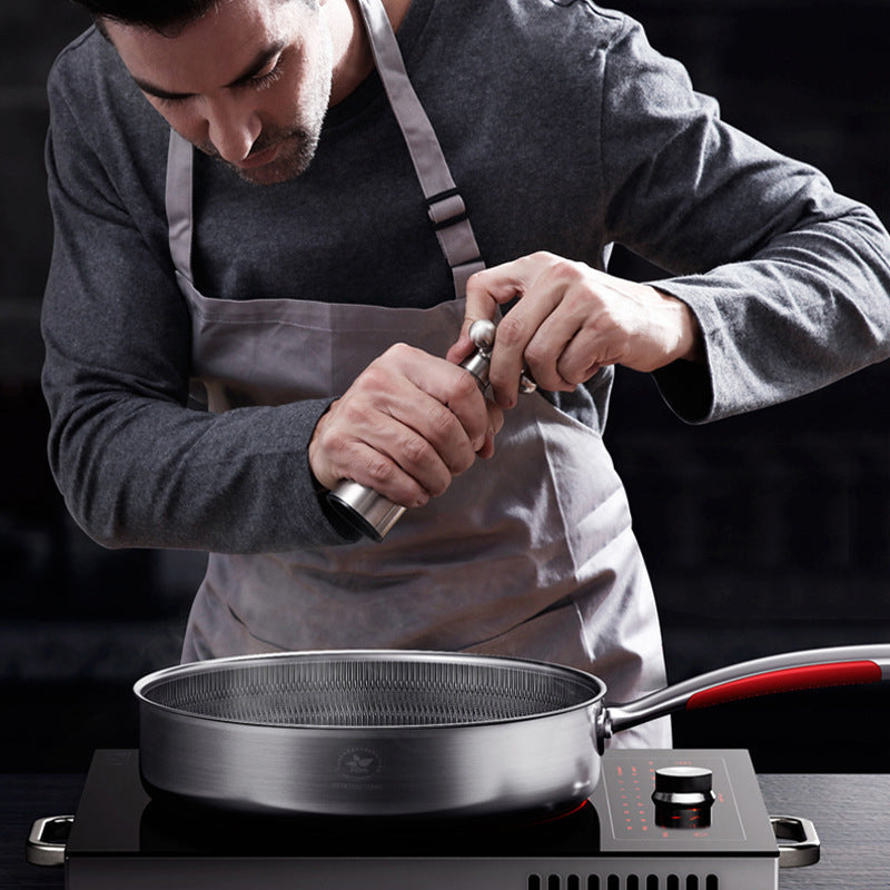 Stainless Steel Honeycomb Frying Pan – Nonstick Cooking Skillet