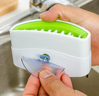 Multipurpose Kitchen Cleaning Brush – With Suction Cup for Knives, Forks & Veggies