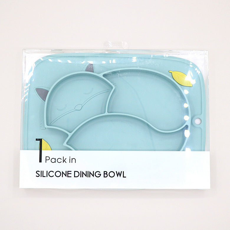 Fox-Shaped Silicone Suction Plate for Toddlers
