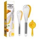 3-Piece Stainless Steel Balloon Whisk Set – Manual Egg & Cream Beaters