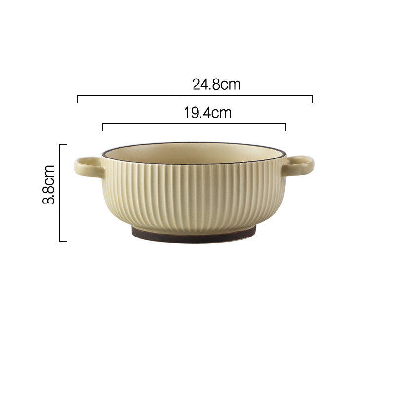 Large Ceramic Soup & Noodle Bowl with Handles