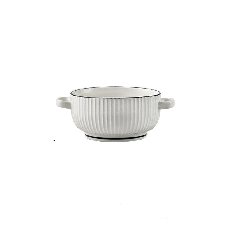 Large Ceramic Soup & Noodle Bowl with Handles