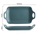 Heat-Resistant Ceramic Baking Tray with Handles