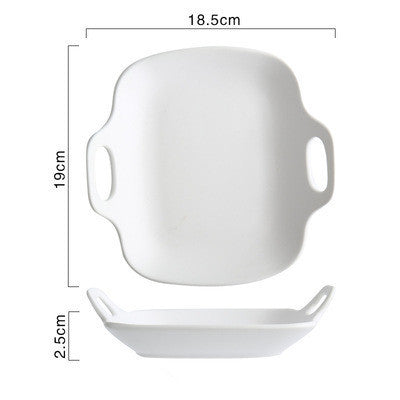 Heat-Resistant Ceramic Baking Tray with Handles