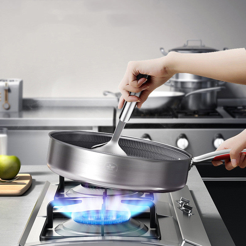 Stainless Steel Honeycomb Frying Pan – Nonstick Cooking Skillet