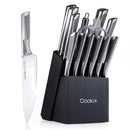 15-Piece Kitchen Knife Set with Block – German Stainless Steel & Hollow Handles