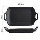 Heat-Resistant Ceramic Baking Tray with Handles