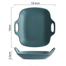 Heat-Resistant Ceramic Baking Tray with Handles
