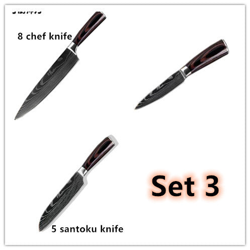 Carpenter-Style Chef Knife Set – 6 or 8-Piece Cooking Knife Collection