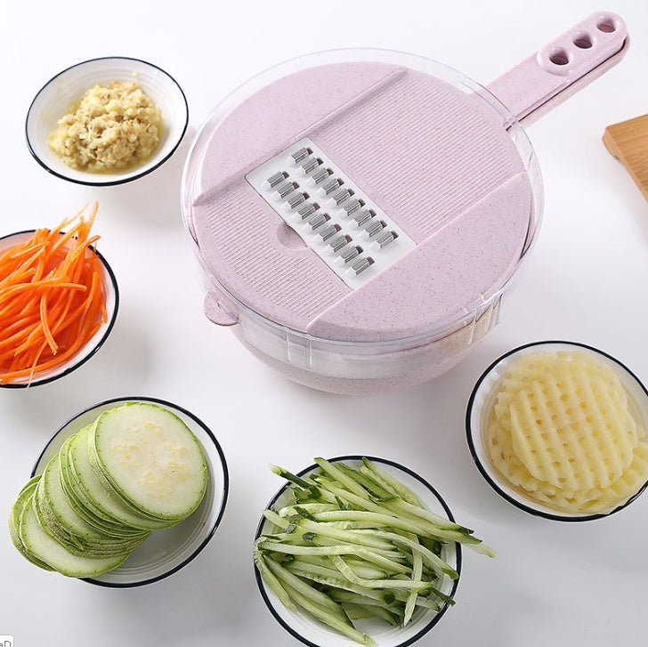 8-in-1 Mandoline Vegetable Slicer & Grater Set with Strainer
