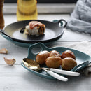 Heat-Resistant Ceramic Baking Tray with Handles