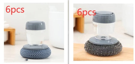 Push-Type Soap Dispensing Palm Brush – Kitchen Scrubber Tool