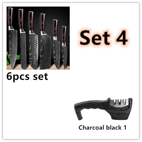 Carpenter-Style Chef Knife Set – 6 or 8-Piece Cooking Knife Collection