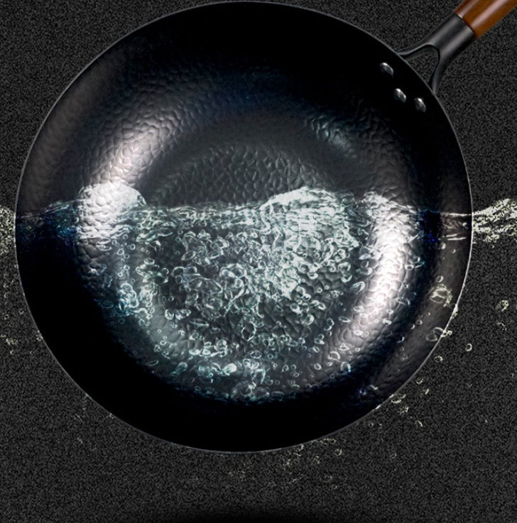 Wok Household Non Stick Flat Bottom Uncoated Wok Frying Pan 32cm