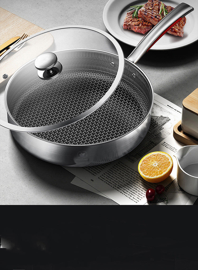 Stainless Steel Honeycomb Frying Pan – Nonstick Cooking Skillet