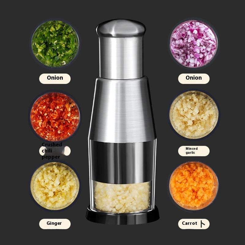 Manual Garlic & Onion Chopper – Multi-Blade Vegetable Crusher